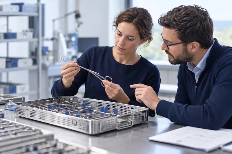 Illustration de spécialistes examinant des instruments médicaux